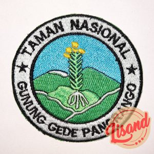 Patch Emblem Bordir Taman Nasional Gunung Gede Pangarango